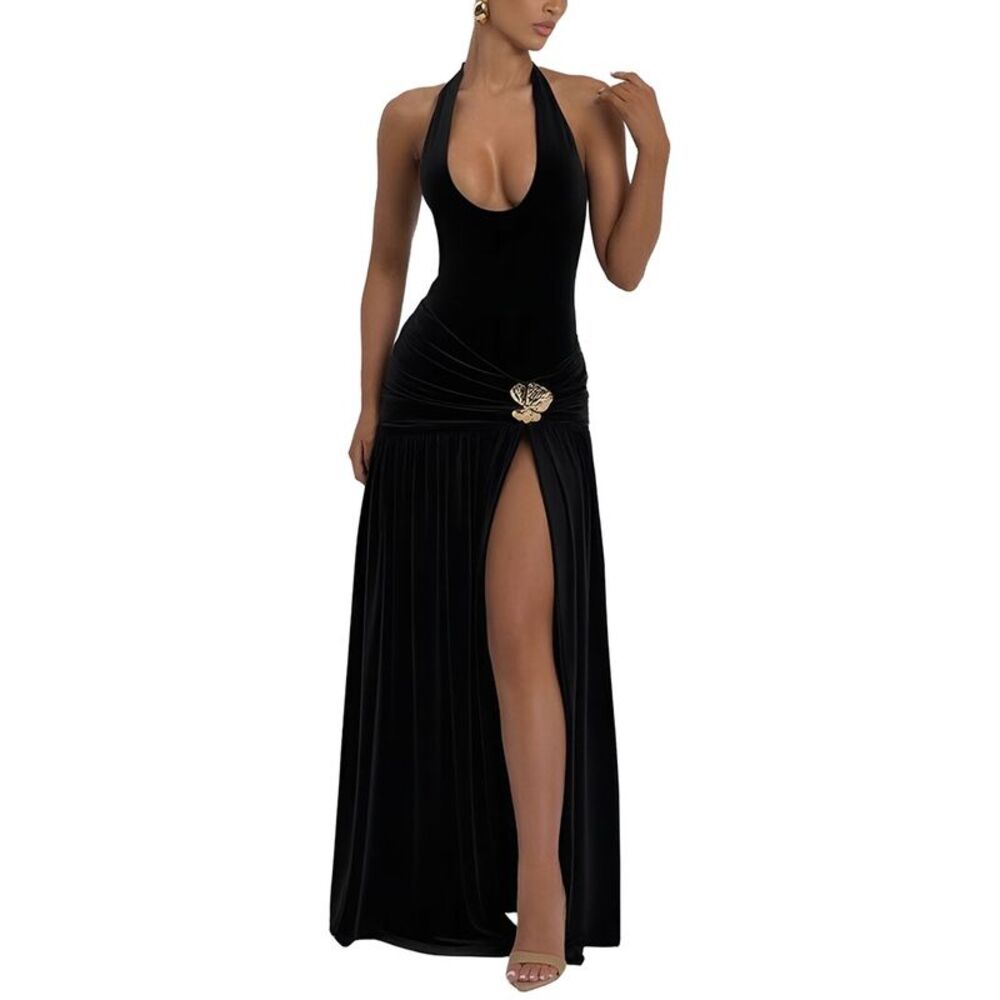 Florida Womens  Clothing Solid Maxi Dress